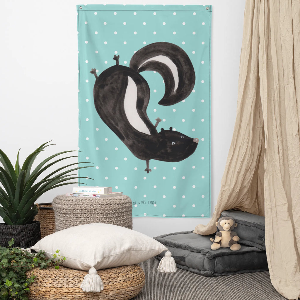 Tapestry skunk handstand Tapestry, Boho, Wall hanging, Decoration, Skunk, playground, playful, skunk, child, wild animal, stink, predator