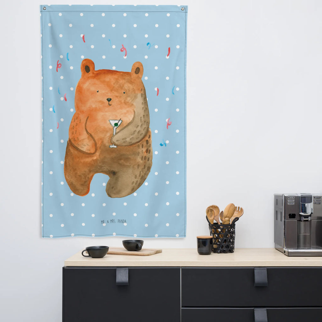 Wandteppich Bär Party Tapestry, Wandtuch, Boho, Wand Deko, Wandbild, Wandteppich, Kinderzimmer Wanddeko, Wandbehang, Textil-Kunst, Kinderzimmer Wand, Tapisserie, Kinderzimmer Deko, Schmuck-Wandbehang, Teddy, Bär, Teddybär, Geschenk, Geburtstag, Gute Laune, Abfeiern, Feiern, Party, Lustig, Mitbringsel, Geburtstagsgeschenk