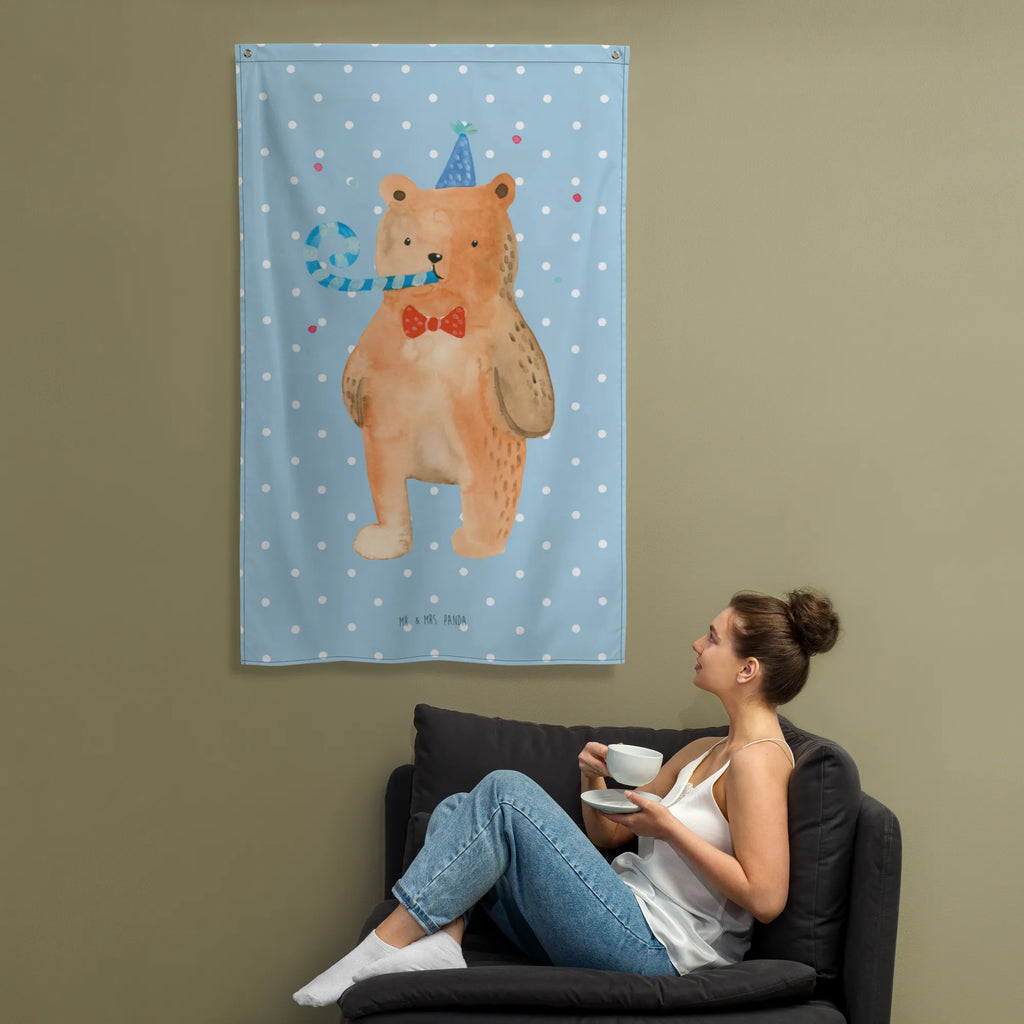 Wandteppich Birthday Bär Wanddeko, Wand Deko, Kinderzimmer Wand, Wandbehang, Wandtuch, Dekoration, Textil-Kunst, Boho, Tapisserie, Tapestry, Kinderzimmer Deko, Wandbild, Wandteppich, Kinderzimmer Wanddeko, Schmuck-Wandbehang, Kinderzimmer, Bär, Teddy, Teddybär, Alles Gute, Happy Birthday, Glückwunsch, Geburtstag