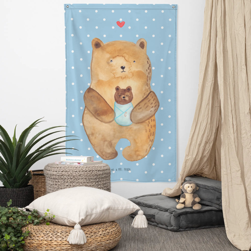Wandteppich Bär mit Baby Boho, Schmuck-Wandbehang, Kinderzimmer Deko, Textil-Kunst, Tapestry, Kinderzimmer Wanddeko, Wanddeko, Wandbild, Tapisserie, Kinderzimmer, Kinderzimmer Wand, Dekoration, Wand Deko, Wandtuch, Wandteppich, Wandbehang, Bär, Teddy, Teddybär, Eltern, Neffe, Nichte, Geburtstag, Geburt, Taufe, Enkelin, Täufling, Glückwunsch, Enkel, Baby, Mutter