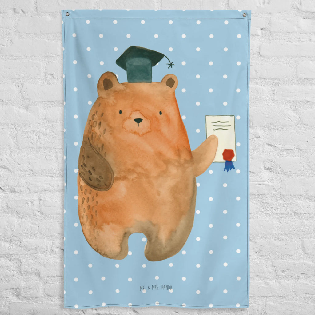 Tapestry bear Test Tapestry, Wall hanging, Decoration, Boho, bear, teddy, teddy bear, cuddly toy, degree, certificate, examination passed, diploma, examinations, Abitur