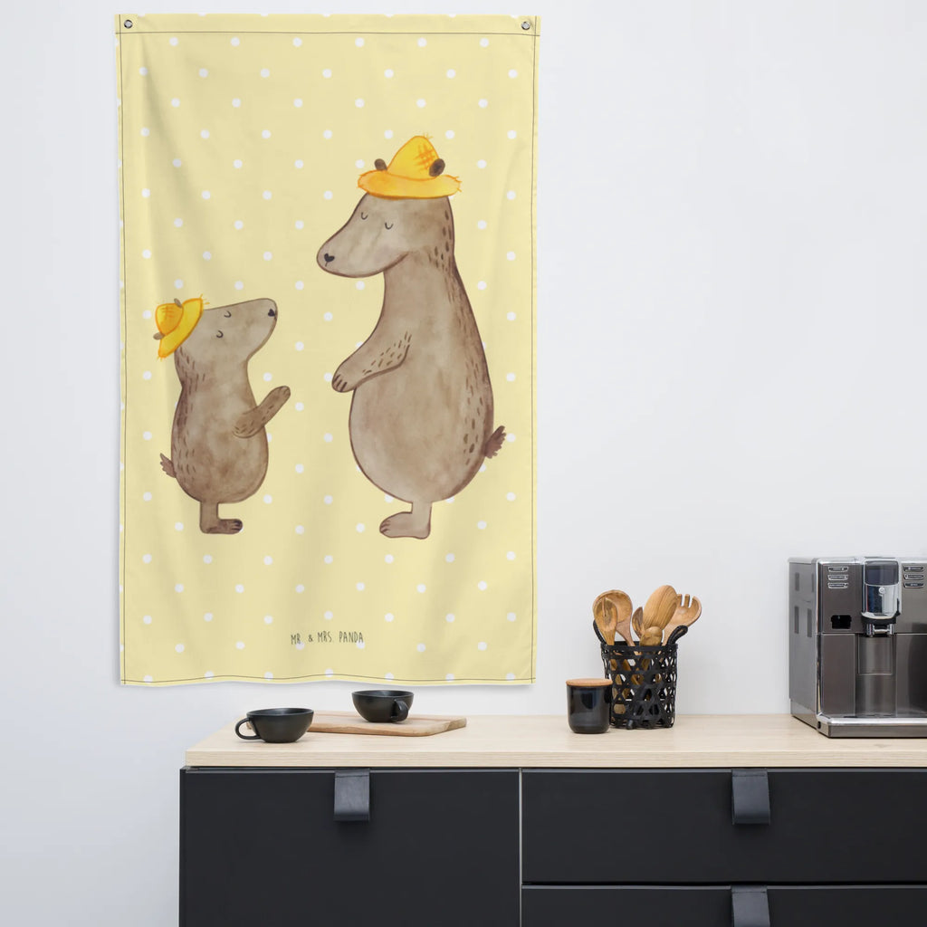 Wandteppich Bären mit Hut Wandbild, Boho, Wand Deko, Tapisserie, Kinderzimmer Deko, Schmuck-Wandbehang, Wandteppich, Wandbehang, Wandtuch, Textil-Kunst, Kinderzimmer Wand, Kinderzimmer Wanddeko, Tapestry, Oma, Opa, Muttertag, Familie, Schwester, Bruder, Vatertag, Mama, Papa, Papi, Family, Kinder, Vorbild, Bär, Lieblingsmensch, Vater, Sohn, Vater-Sohn, Paps, Kind, Daddy, Dad, Söhne, Bären