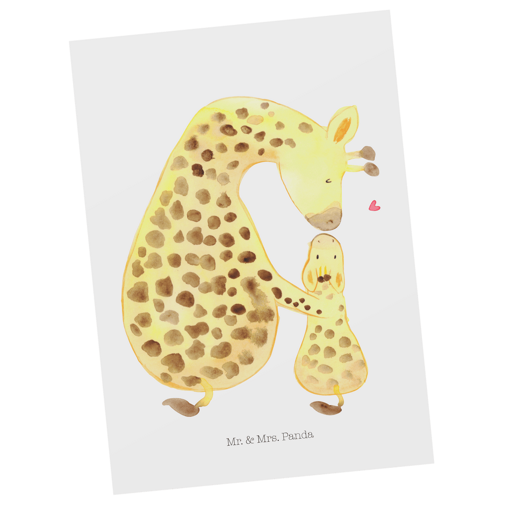 Postkarte Giraffe mit Kind Postkarte, Karte, Geschenkkarte, Grußkarte, Einladung, Ansichtskarte, Geburtstagskarte, Einladungskarte, Dankeskarte, Afrika, Wildtiere, Giraffe, Kind, Mutter, Mama, Tochter, Sohn, Lieblingsmensch