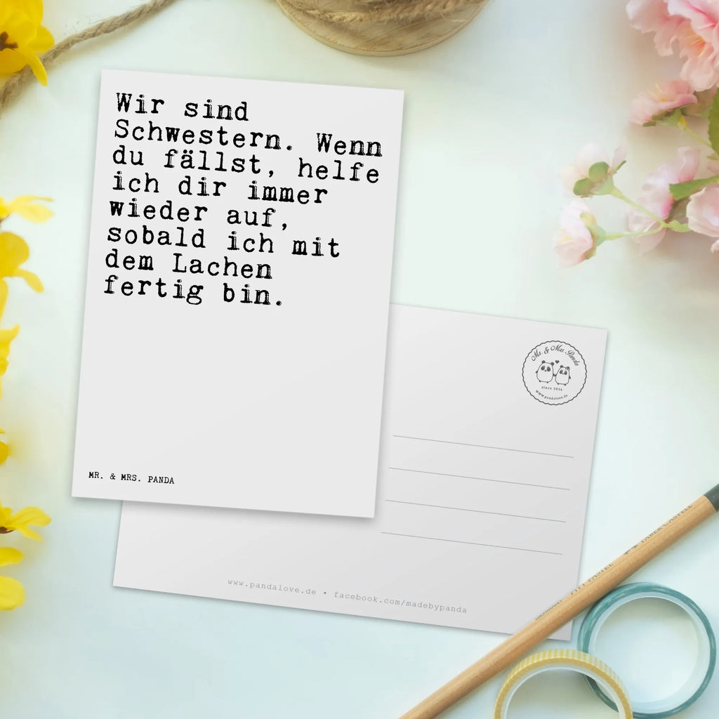 Pocztówka Wir sind Schwestern. Wenn... Postkarte, Karte, Geschenkkarte, Grußkarte, Einladung, Ansichtskarte, Geburtstagskarte, Einladungskarte, Dankeskarte, Ansichtskarten, Einladung Geburtstag, Einladungskarten Geburtstag, Spruch, Sprüche, lustige Sprüche, Weisheiten, Zitate, Spruch Geschenke, Spruch Sprüche Weisheiten Zitate Lustig Weisheit Worte