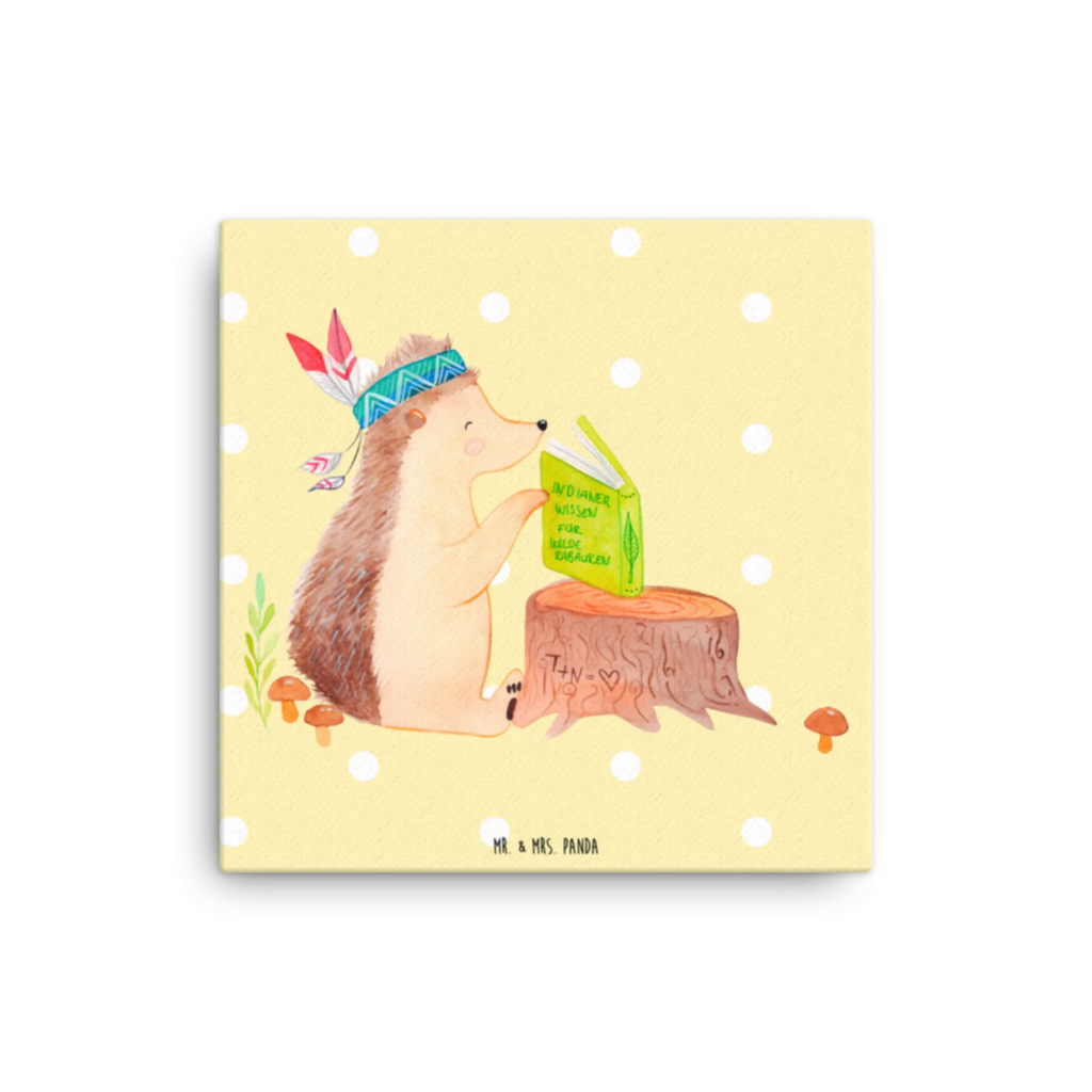 Canvas picture Hedgehog feather headdress Bild, Wanddeko, Kunstdruck, Leinwand, Waldtiere, Tiere, Igel, Abenteuer, Camping, Indianer, Lagerfeuer