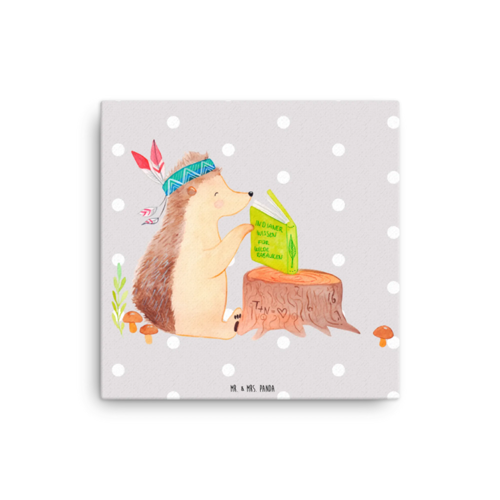 Canvas picture Hedgehog feather headdress Bild, Wanddeko, Kunstdruck, Leinwand, Waldtiere, Tiere, Igel, Abenteuer, Camping, Indianer, Lagerfeuer