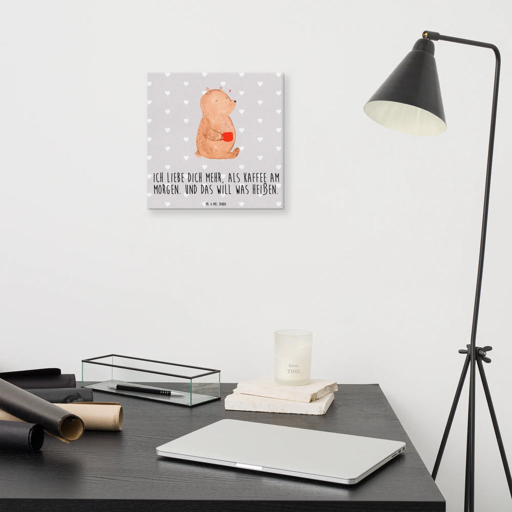 Leinwand Bild Bär Morgenkaffee Kunstdruck, Leinwand, Verlobung, Partner, Ehemann, Ehefrau, Liebe, Heiraten, Liebesgeschenk, Heiratsantrag, Hocheitstag, Freundin, Jahrestag, Freund, Geschenk für Partner, für Männer, Liebesbeweis, Mitbringsel, Hochzeitstag, Geschenk für Frauen, Valentinstag, für Ehemann, Geschenk für Freundin