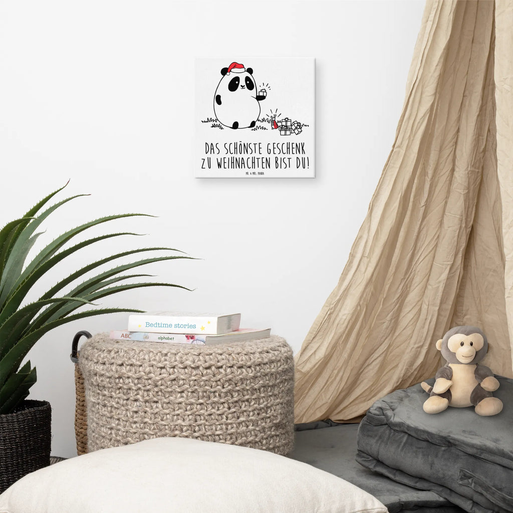 Leinwand Bild Panda Weihnachtsgeschenk Bild, Kunstdruck, Wanddeko, Dekoration, Leinwand