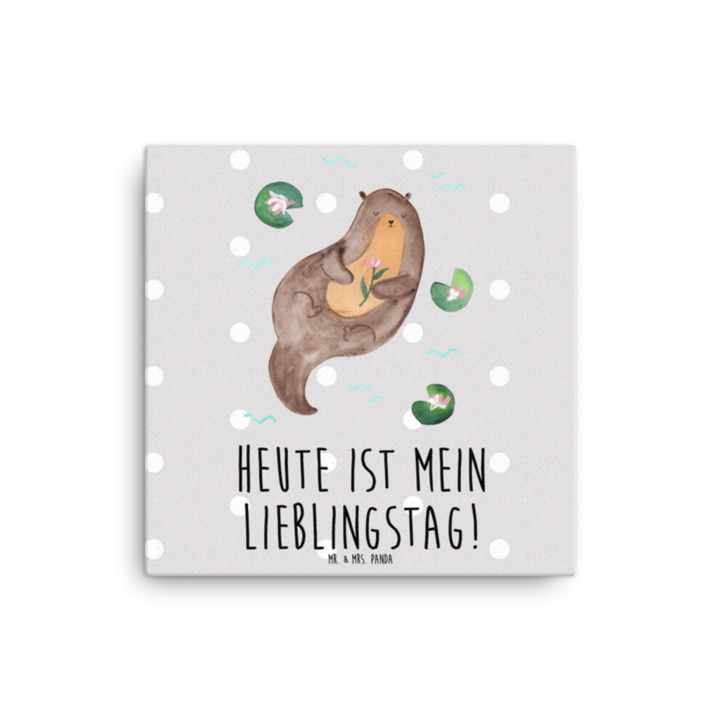 Canvas picture otter Water Lily Leinwand, Kunstdruck, Otter, Seeotter, Fischotter, Otter Seeotter See Otter