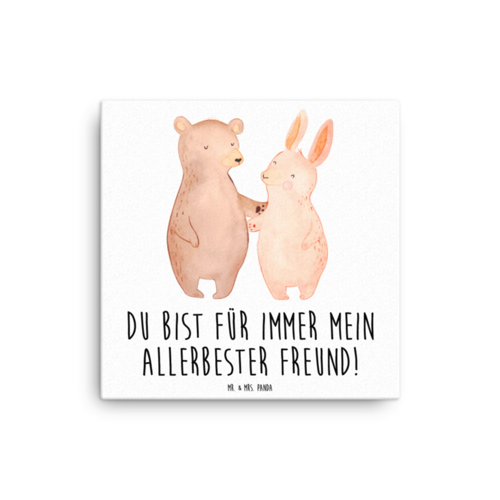 Canvas picture bear and rabbit Embrace Leinwand, Kunstdruck, Freund, Liebe, Heiraten, Jahrestag, Heiratsantrag, Liebesgeschenk, Hocheitstag, Verlobung, Partner, Freundin, Ehemann, Ehefrau, Best Friends, Hase, Bester Freund, Bärchen, Freunde, Bär