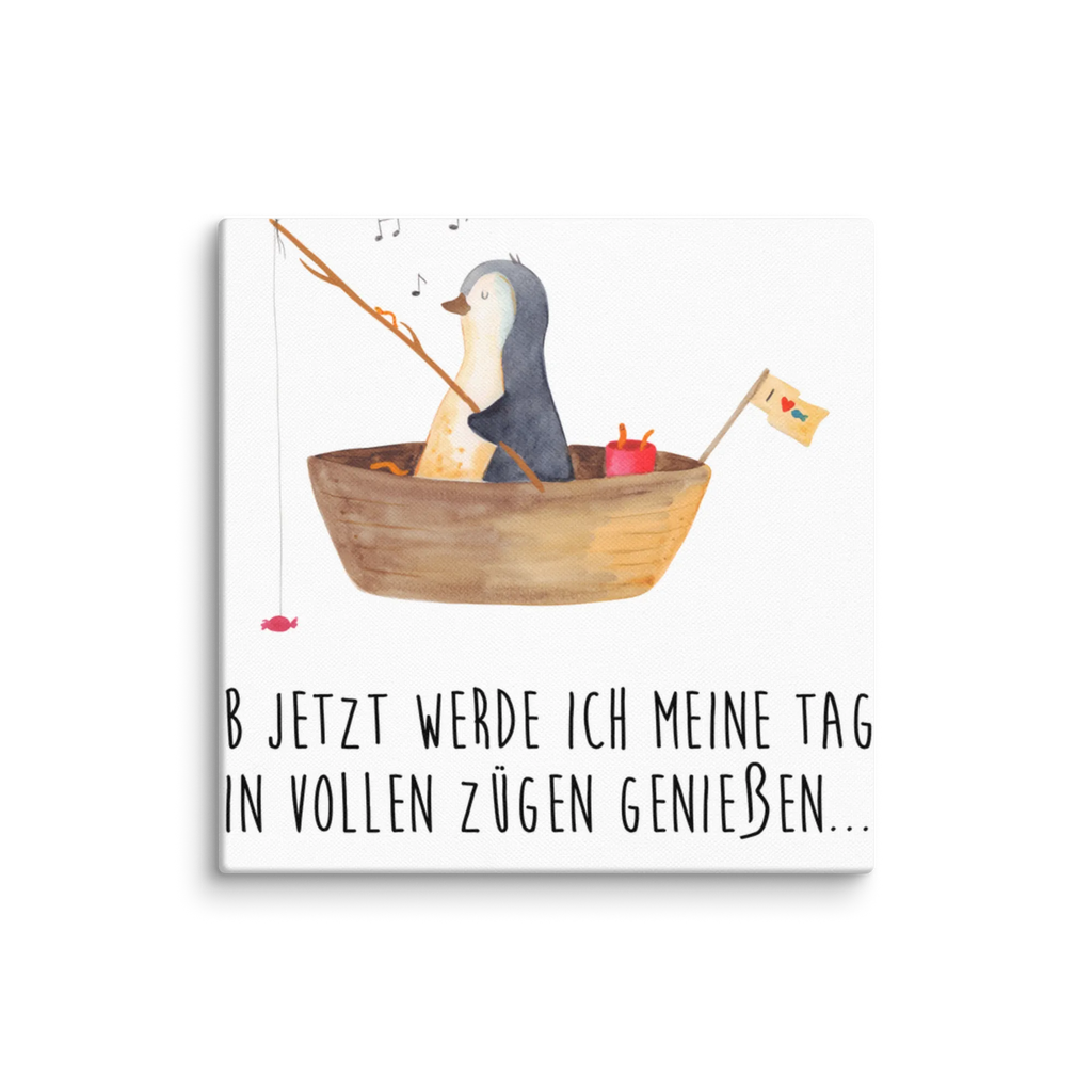 Leinwand Bild Pinguin Angelboot Kunstdruck, Leinwand, Pinguin, Pinguine, Boot, Angeln, Scheidung, Angelboot, Genießen, Leben, Geschenkidee Liebeskummer, Neuanfang, Neustart, Motivation, Trennung, Lebenslust
