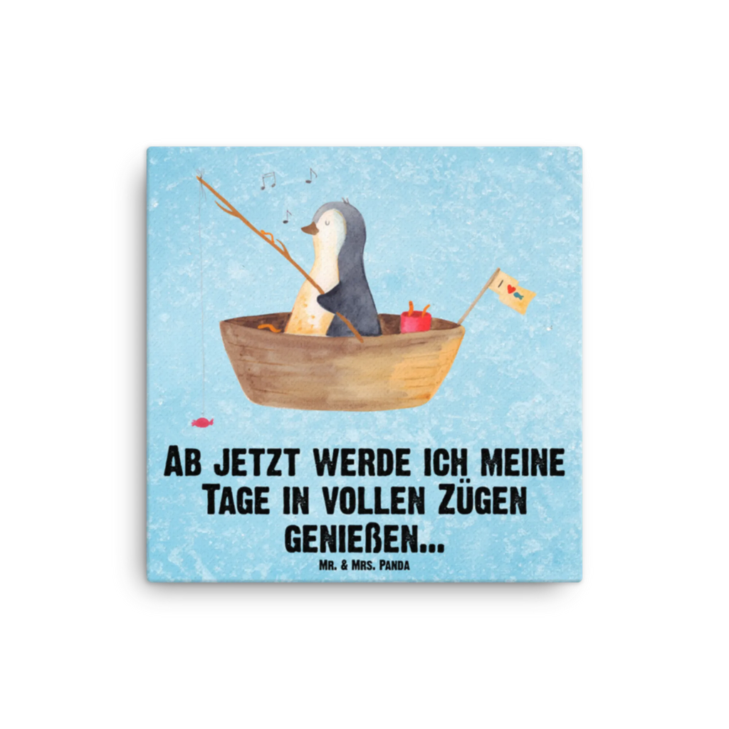 Leinwand Bild Pinguin Angelboot Kunstdruck, Leinwand, Pinguin, Pinguine, Boot, Angeln, Scheidung, Angelboot, Genießen, Leben, Geschenkidee Liebeskummer, Neuanfang, Neustart, Motivation, Trennung, Lebenslust