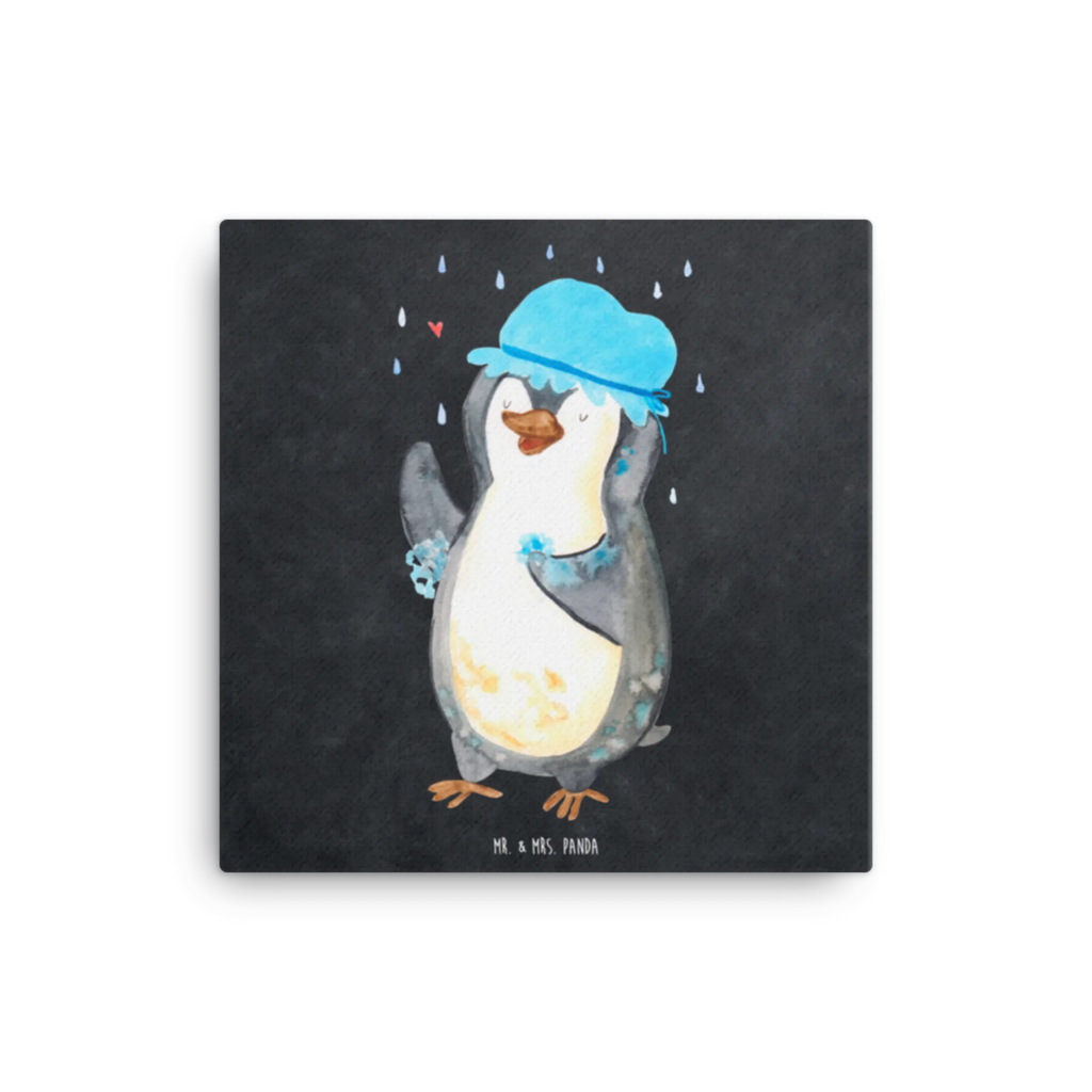 Canvas picture Penguin have a shower Leinwand, Kunstdruck, Pinguin, Lebensmotto, Pinguine, Neuanfang, glücklich sein, Dusche, Neustart, Duschen, Motivation