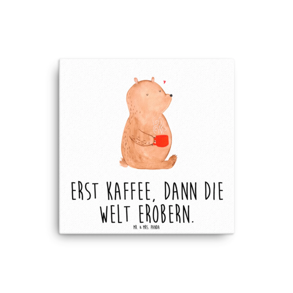 Canvas picture bear Coffee Bild, Kunstdruck, Leinwand, Dekoration, Wanddeko, Bär, Teddy, Teddybär, Bären, Morgenroutine, guten Morgen, Welt retten, Coffee, Kaffee, Motivation, Welt erobern