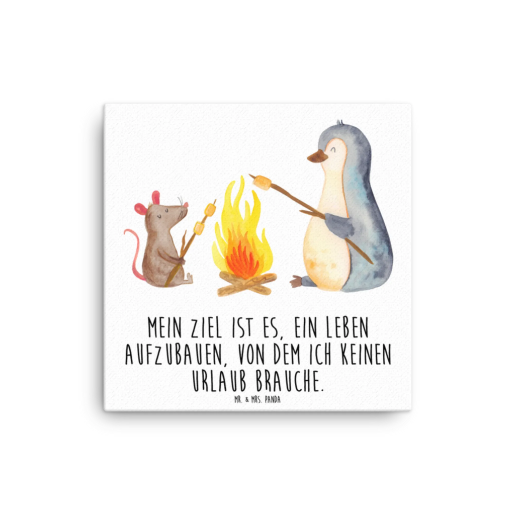 Leinwand Bild Pinguin Lagerfeuer Leinwand, Kunstdruck, Pinguin, Pinguine, Lagerfeuer, Job, Motivation, Leben, Grillen, Büroalltag, Lebensspruch, Lebensmotivation, Neustart, Maus, Büro, Liebe, Arbeit, Feuer, Marshmallows