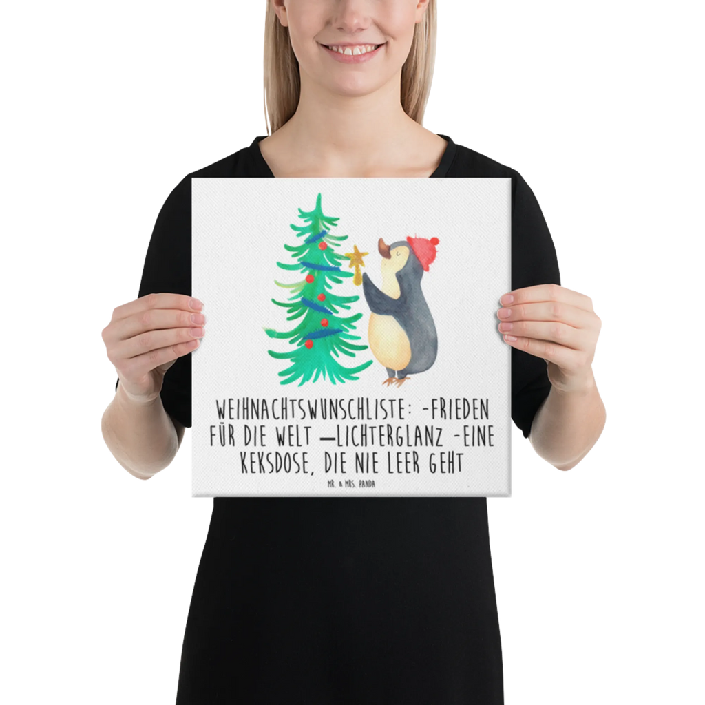 Leinwand Bild Pinguin Weihnachtsbaum Kunstdruck, Leinwand, Weihnachten, Winter, Wintermotiv, Heiligabend, Advent, Nikolaus, Weihnachtsdeko, Pinguin