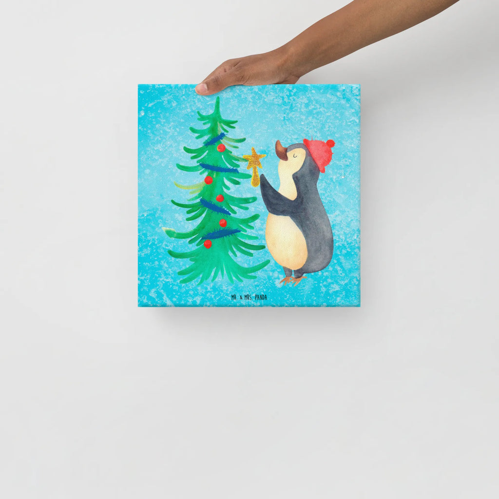Leinwand Bild Pinguin Weihnachtsbaum Kunstdruck, Leinwand, Weihnachten, Winter, Wintermotiv, Heiligabend, Advent, Nikolaus, Weihnachtsdeko, Pinguin