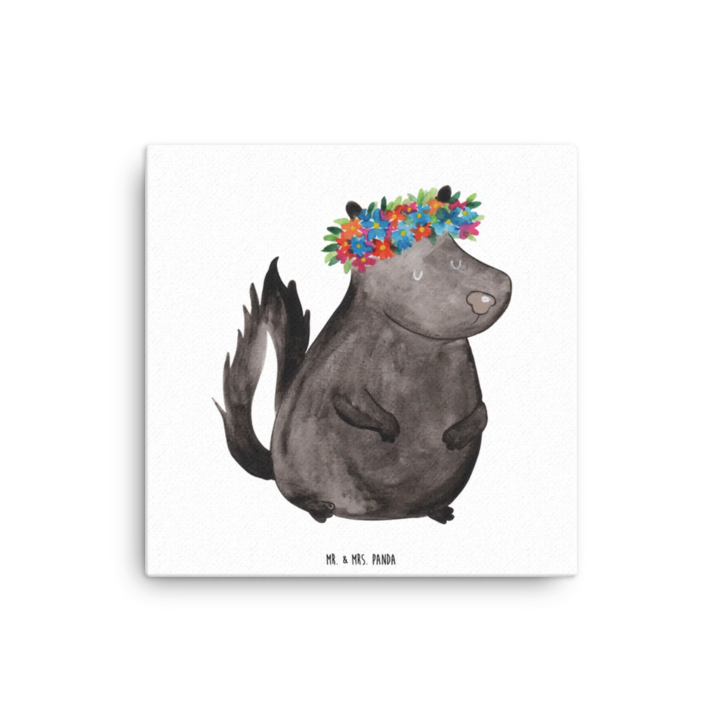 Leinwand Bild Stinktier Blumenmaedchen Kunstdruck, Leinwand, Stinktier, Skunk, Namaste, Stinker, Stinki, Wildtier, Raubtier, Yoga