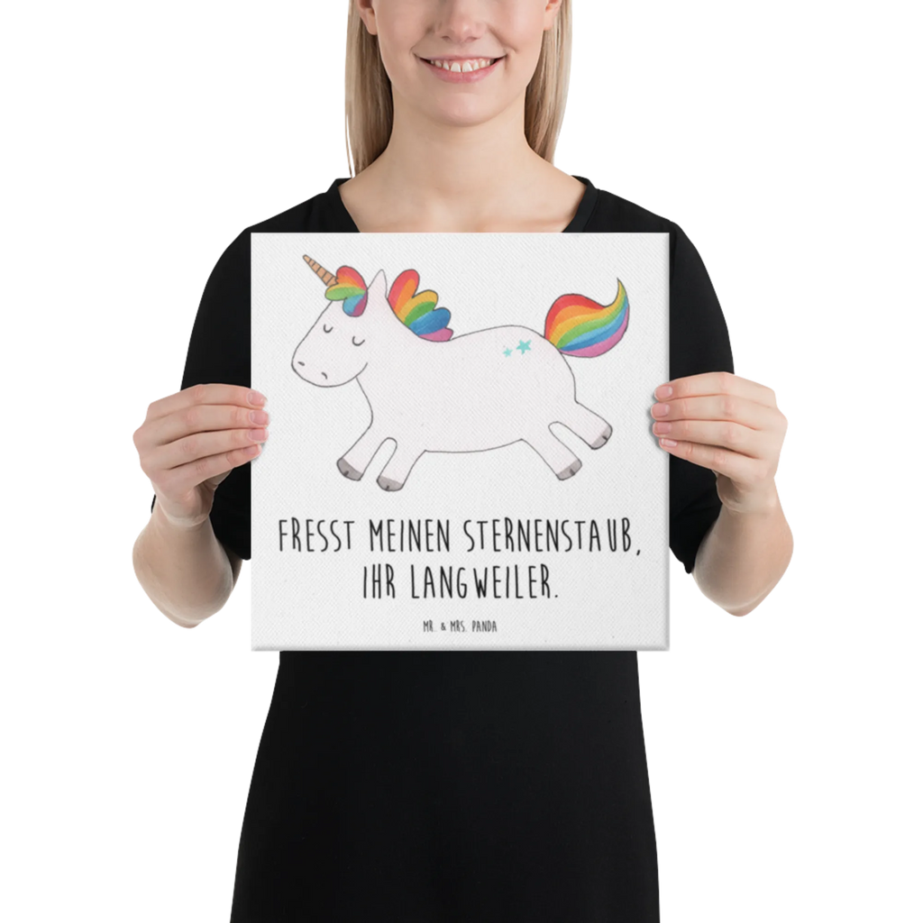 Leinwand Bild Einhorn Happy Wanddeko, Dekoration, Leinwand, Kunstdruck, Bild, Einhorn, Einhörner, Einhorn Deko, Unicorn, witzig, Lachen, Spaß, spannend, glücklich, Lächeln, Lebensfreude, Freude, fröhlich