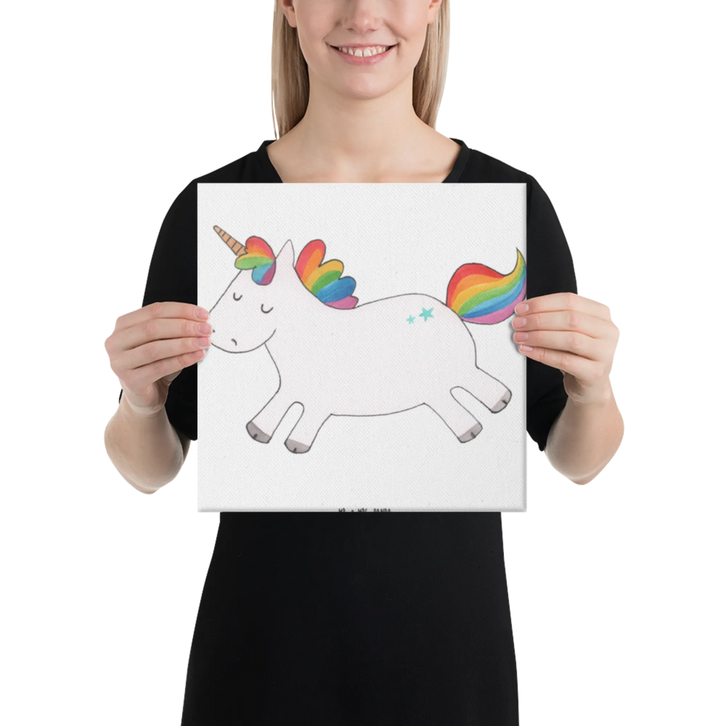 Leinwand Bild Einhorn Happy Wanddeko, Dekoration, Leinwand, Kunstdruck, Bild, Einhorn, Einhörner, Einhorn Deko, Unicorn, witzig, Lachen, Spaß, spannend, glücklich, Lächeln, Lebensfreude, Freude, fröhlich