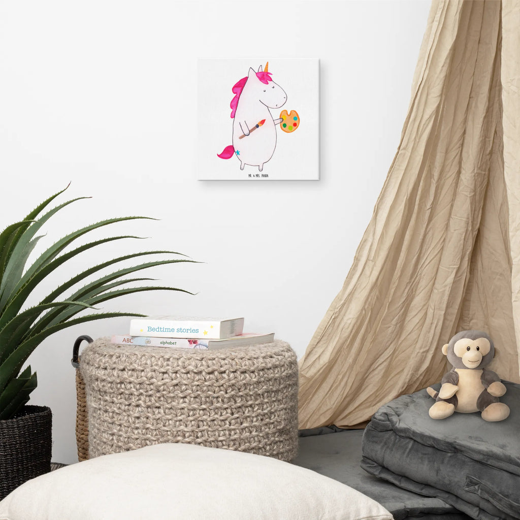 Canvas picture unicorn Artist Wanddeko, Bild, Leinwand, Dekoration, Kunstdruck, Einhorn, Einhörner, Einhorn Deko, Unicorn, Artist, Geschenk, Farbe, Maler, Zeichnen, Pinsel, Künstler, Stift, Englisch, Malen, Welt