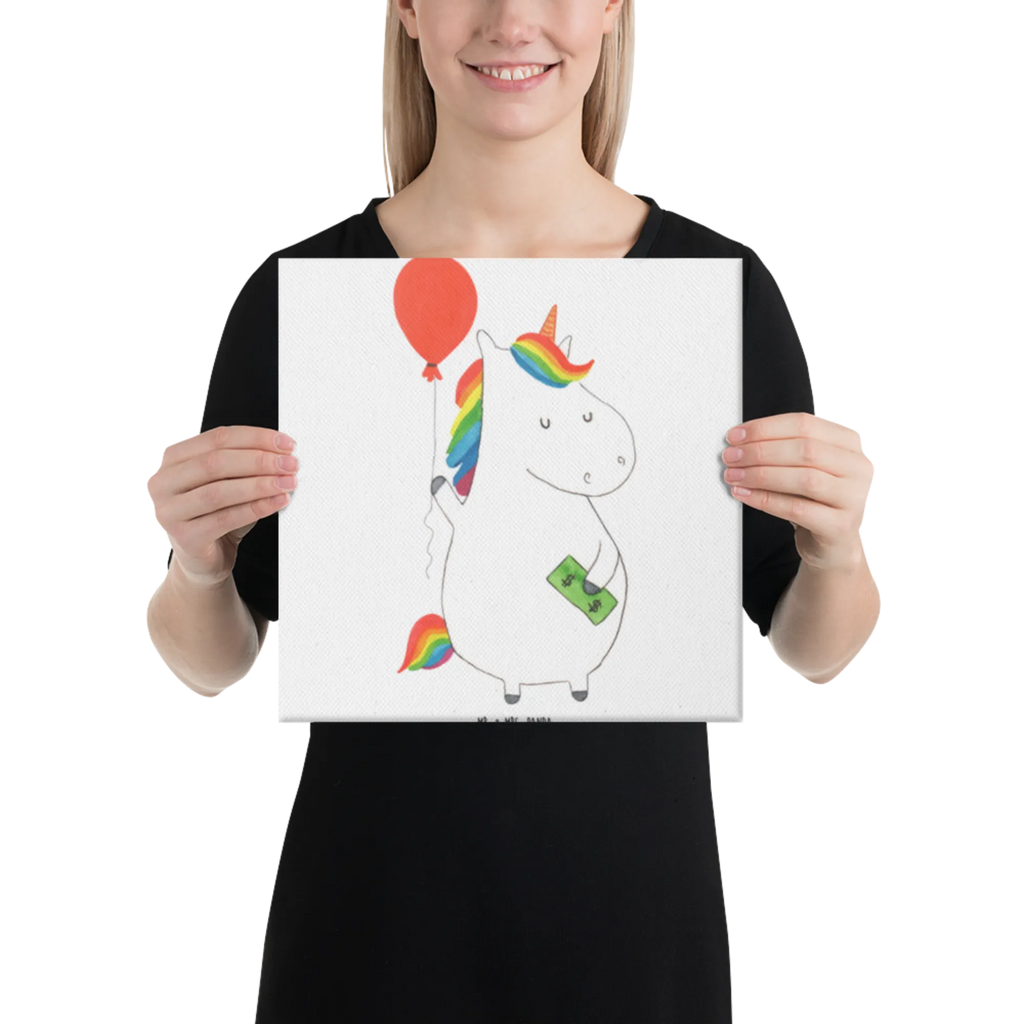 Leinwand Bild Einhorn Luftballon Kunstdruck, Leinwand, Unicorn, Einhorn, Einhorn Deko, Einhörner, Geld, Freundin, Lebenslust, Geschenk, Luftballon, Freude