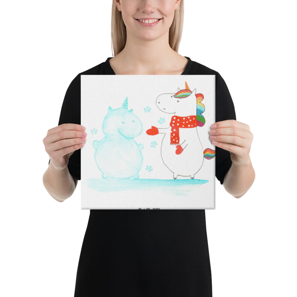 Canvas picture unicorn snowman Leinwand, Bild, Kunstdruck, Wanddeko, Dekoration, Einhorn, Einhörner, Einhorn Deko, Unicorn, Schneemann, Winter, Schnee, Kuchen, Weihnachten, kalt, Mütze, Handschuhe, X-Mas