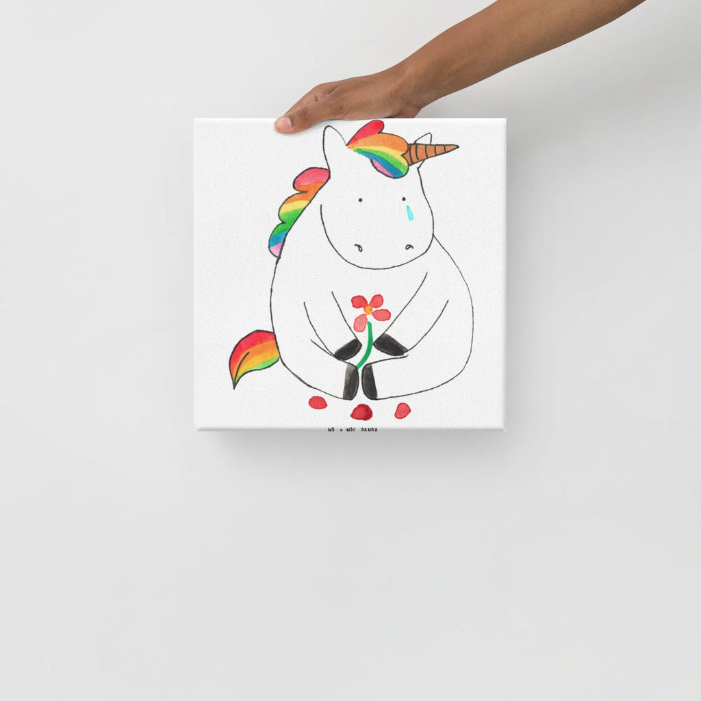 Canvas picture unicorn Sad Leinwand, Bild, Kunstdruck, Wanddeko, Dekoration, Einhorn, Einhörner, Einhorn Deko, Unicorn, Glitzer, Trösten. Freundschaft, Freunde, Liebe, Trauer, Grußkarte, Blume