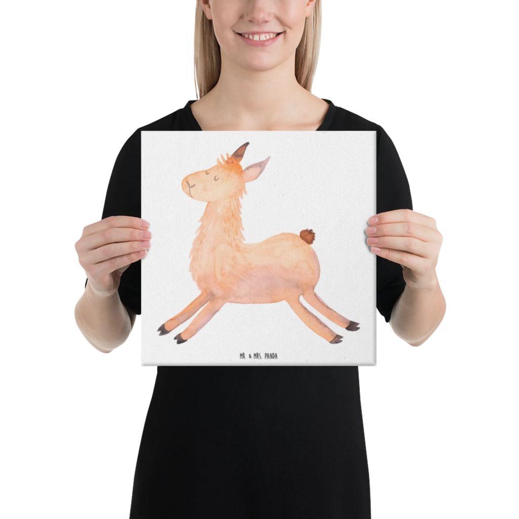 Leinwand Bild Lama springend Kunstdruck, Leinwand, Lama, Alpaka, Start, Glück, Liebeskummer, Guten Morgen, Neustart, Fröhlich, Lieblingstag, Lamas, Abitur, Prüfung, Freundin, Happy Day