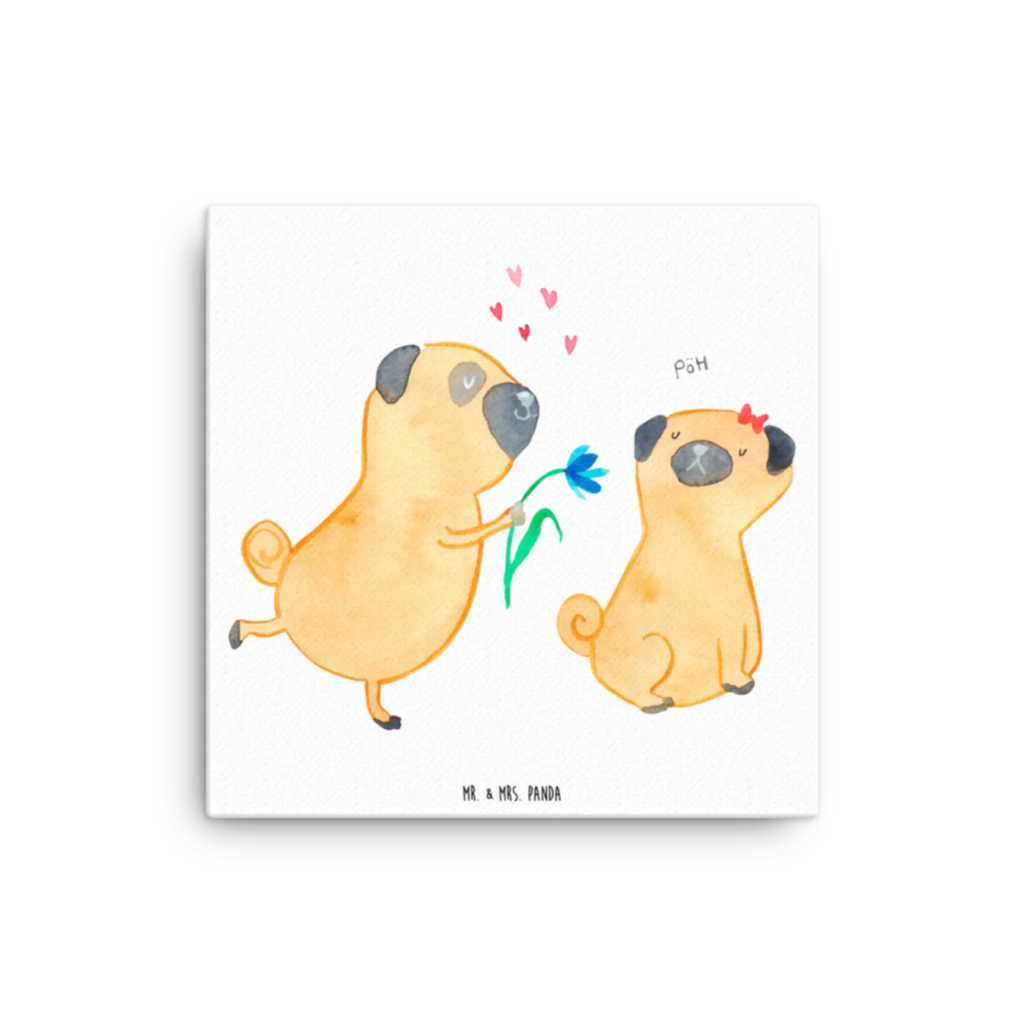 Canvas picture pug In love Leinwand, Kunstdruck, Hunderasse, Hundebesitzer, Tierliebhaber, Haustier, Sprüche, Hundemotiv, Hund, Liebesspruch. Verlobt, Geschenk Freund, Liebe, Möpse, Hundeliebe, Verliebt, Mops, Partner
