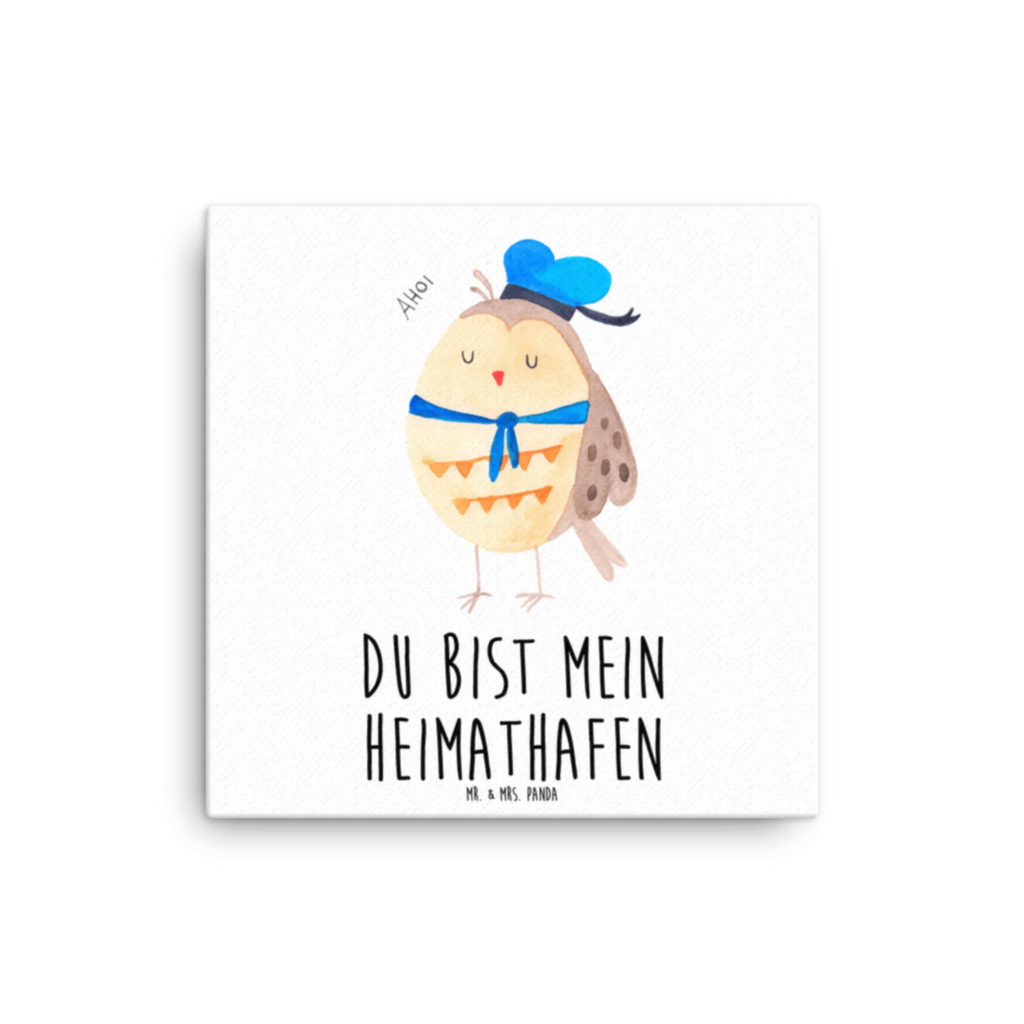 Leinwand Bild Eule Matrosen Leinwand, Kunstdruck, Eule, Wortspiel Lustig, Hochzeitstag Geschenk, Freundin, Owl, Eule Deko, Matrose, Ehe, Seefahrer, Heimathafen, Eule Spruch