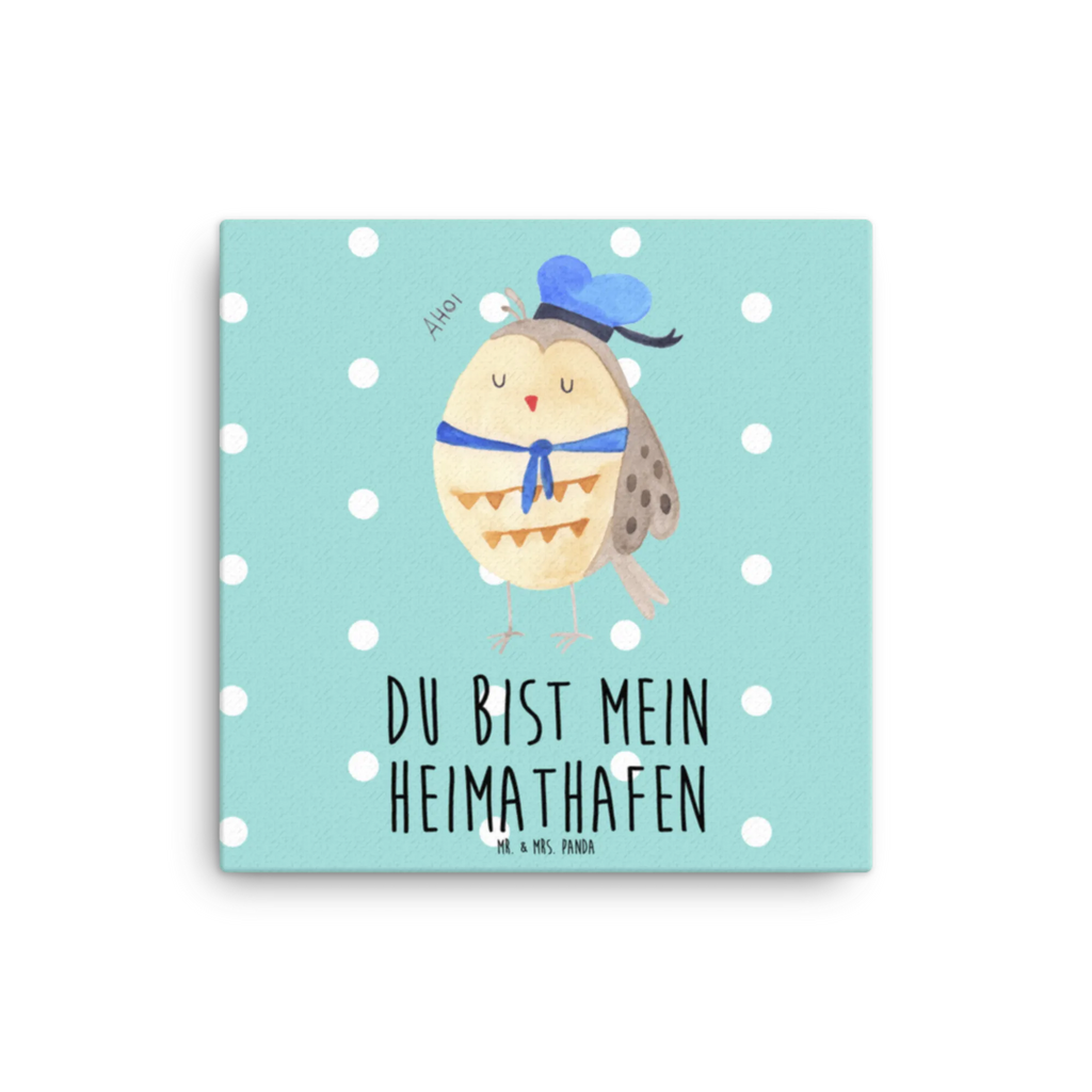 Leinwand Bild Eule Matrosen Leinwand, Kunstdruck, Eule, Wortspiel Lustig, Hochzeitstag Geschenk, Freundin, Owl, Eule Deko, Matrose, Ehe, Seefahrer, Heimathafen, Eule Spruch