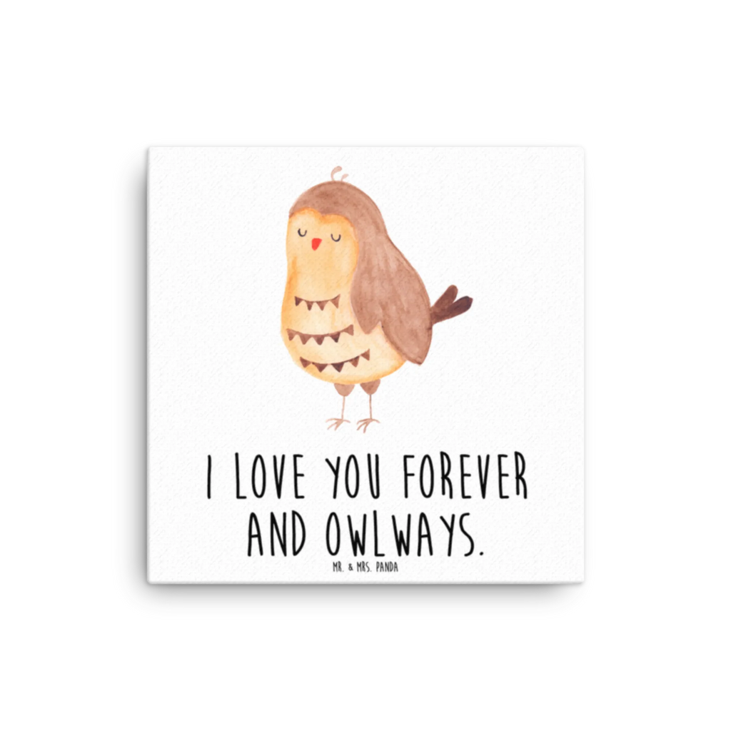 Canvas picture Owl Satisfied Leinwand, Kunstdruck, Eule, Owl, Wortspiel Lustig, Eule Deko, Geschenk Hochzeitstag, Eule Spruch, Romantisch, Liebe Spruch, Spruch schön