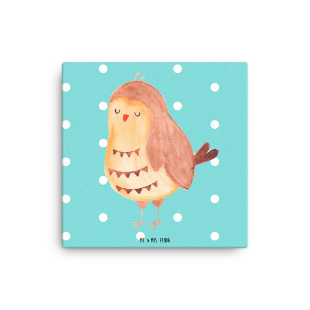 Canvas picture Owl Satisfied Leinwand, Kunstdruck, Eule, Owl, Wortspiel Lustig, Eule Deko, Geschenk Hochzeitstag, Eule Spruch, Romantisch, Liebe Spruch, Spruch schön