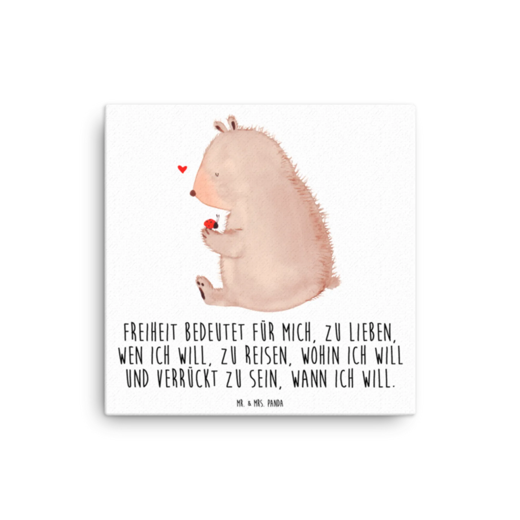 Canvas picture bear ladybug Leinwand, Kunstdruck, Teddybär, Teddy, Bär, Das Leben Ist schön, Freiheit, Motivation, Liebe, Marienkäfer