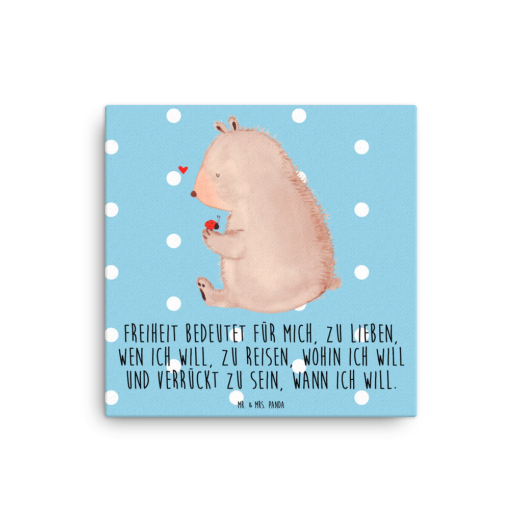 Canvas picture bear ladybug Leinwand, Kunstdruck, Teddybär, Teddy, Bär, Das Leben Ist schön, Freiheit, Motivation, Liebe, Marienkäfer