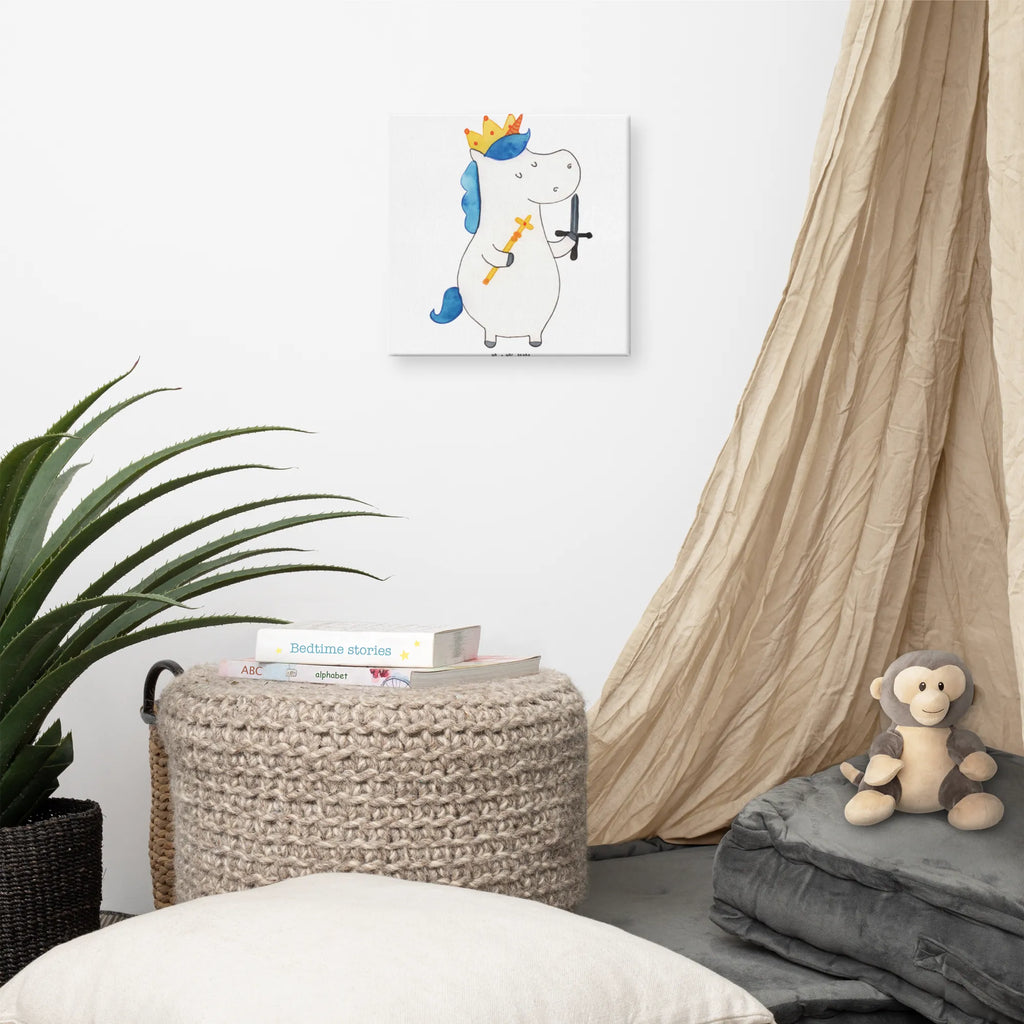 Canvas picture unicorn king with sword Bild, Wanddeko, Dekoration, Kunstdruck, Leinwand, Einhorn, Einhörner, Einhorn Deko, Unicorn, Ritter, Mittelalter, König