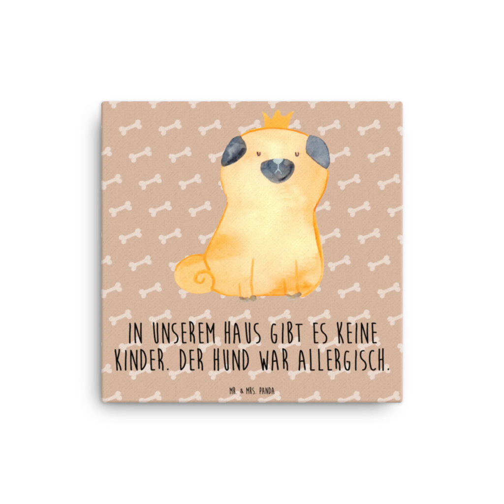 Canvas picture pug Crown Kunstdruck, Leinwand, Hunderasse, Hundebesitzer, Tierliebhaber, Haustier, Sprüche, Hundemotiv, Hund, Lustig, Hausregel, Mops, Hundebesitzer. Spruch, Allergisch, Kinderlos