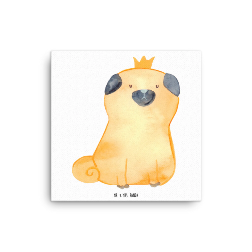 Canvas picture pug Crown Kunstdruck, Leinwand, Hunderasse, Hundebesitzer, Tierliebhaber, Haustier, Sprüche, Hundemotiv, Hund, Lustig, Hausregel, Mops, Hundebesitzer. Spruch, Allergisch, Kinderlos
