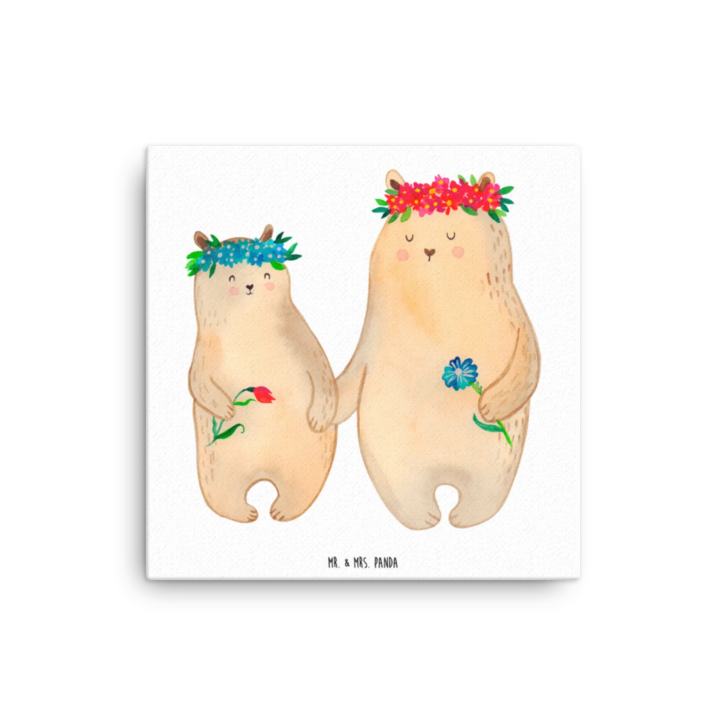 Canvas picture Bears with flower crown Kunstdruck, Bild, Leinwand, Wanddeko, Mama, Schwester, Opa, Bruder, Vatertag, Oma, Muttertag, Familie, Papa, Vorbild, Lieblingsmensch, beste Mutter, Kind, Bären, weltbeste Mama, Bär, Geschenk Mama. Muttertag, Lieblingsmama, Mutti, Tochter, Töchter, Mami, Mutter, Family, Kinder