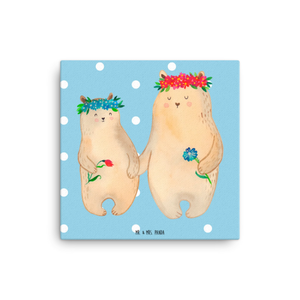 Canvas picture Bears with flower crown Kunstdruck, Bild, Leinwand, Wanddeko, Mama, Schwester, Opa, Bruder, Vatertag, Oma, Muttertag, Familie, Papa, Vorbild, Lieblingsmensch, beste Mutter, Kind, Bären, weltbeste Mama, Bär, Geschenk Mama. Muttertag, Lieblingsmama, Mutti, Tochter, Töchter, Mami, Mutter, Family, Kinder