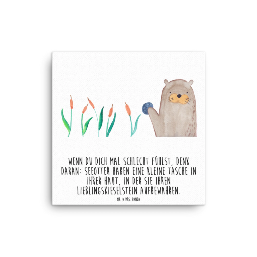 Canvas picture otter Stone Kunstdruck, Leinwand, Seeotter, Fischotter, Otter, Otter Seeotter See Otter