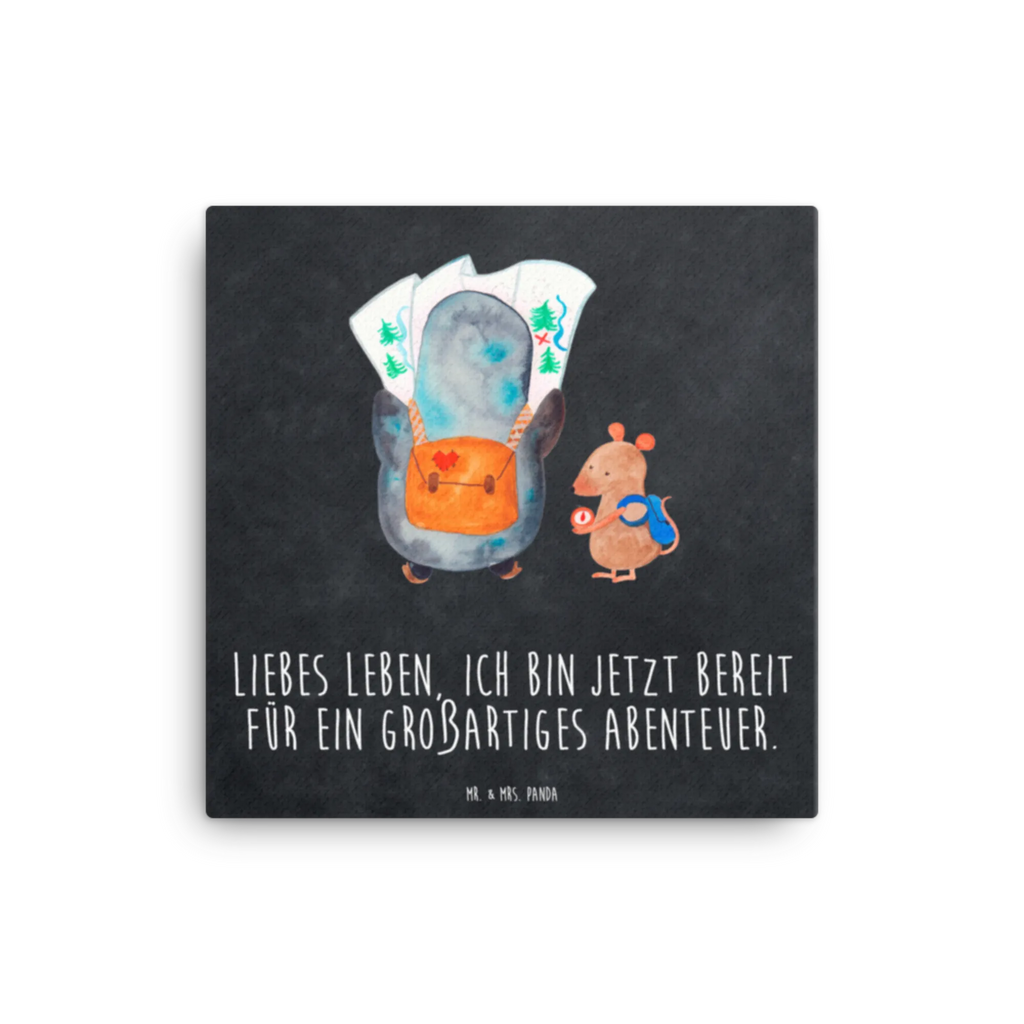 Leinwand Bild Pinguin & Maus Wanderer Kunstdruck, Leinwand, Pinguin, Wanderlust, Pinguine, Abenteuer, Wandern, Roadtrip, Ausflug, Abenteurer