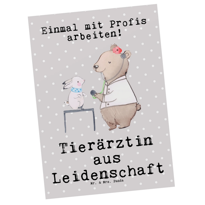 Postkarte Tierärztin Leidenschaft