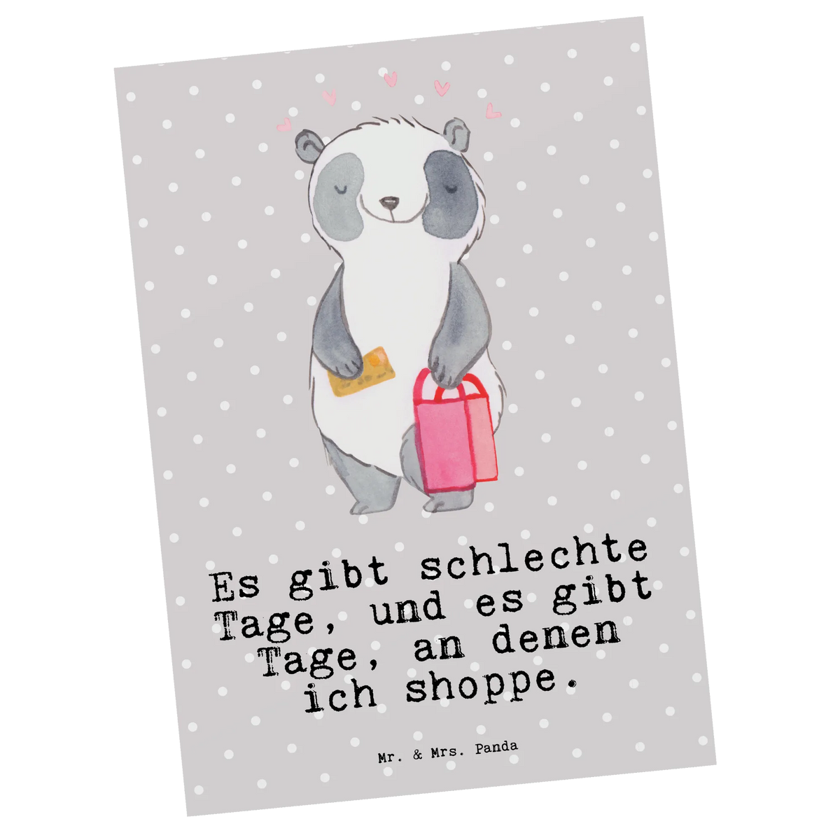 Postcard panda Shopping spruchkarte, bildkarte, einzelkarte, Fotokarte, Grußkarte, kunstkarte, Motivkarte, Postkarten, Ansichtskarten, Ansichtskarte, Postkarte, Kunstkarten, Designkarte, Geschenk, Schenken, Sport, Sportart, Hobby, Danke, Dankeschön, Auszeichnung, Gewinn, Sportler, Shopping, Einkaufen, Shoppen