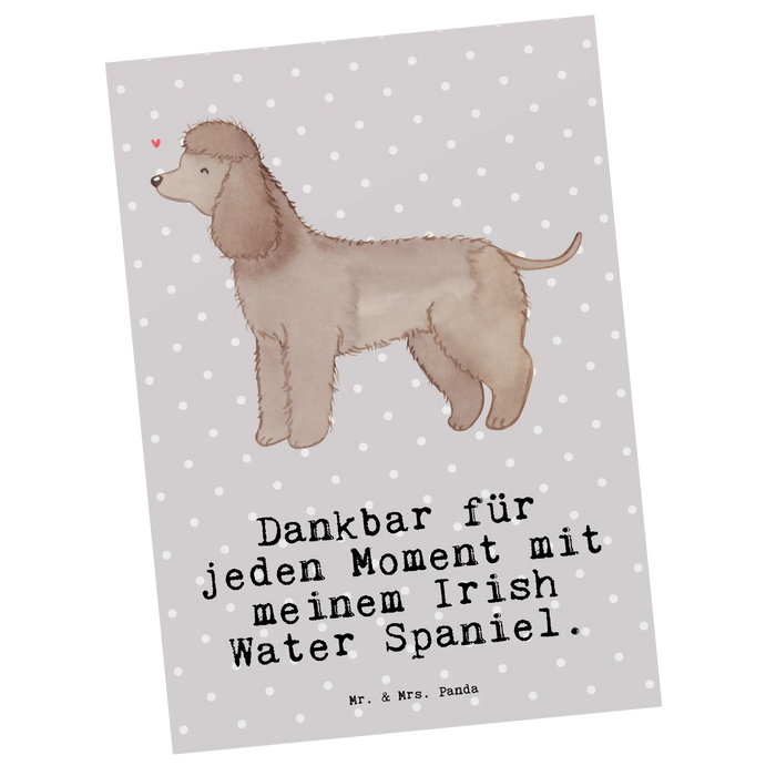 Postcard Irish Water Spaniel moment