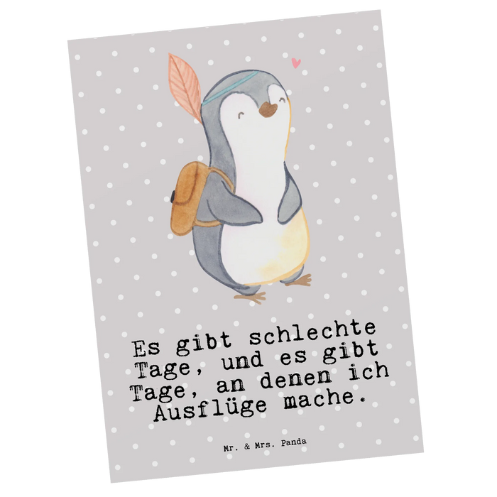 Postkarte Pinguin Ausflug