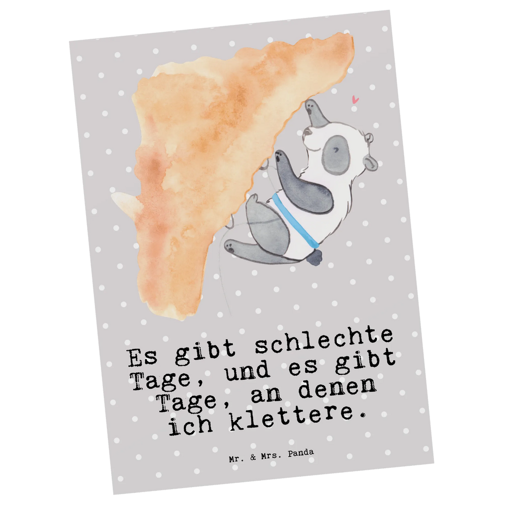 Postcard panda Climb paper, gift, card, postcards, gift card, Postcard, letter, invitation, invitation card, Gift, sport, hobby, giving, thank you, award, profit, athlete, indoor climbing, bouldering, climbing sport, Climbing