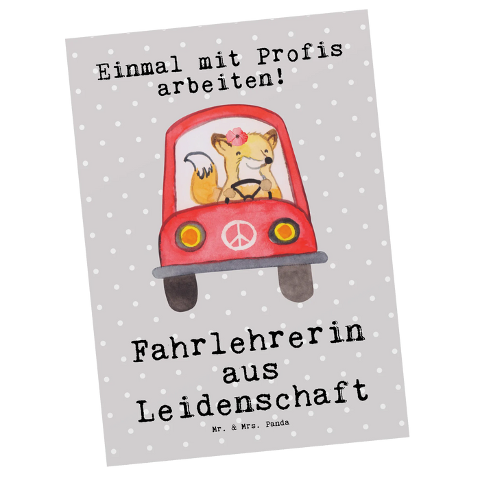 Postcard Female driving instructor Passion