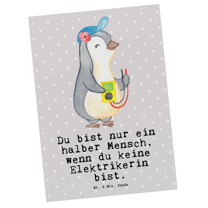 Postcard female electrician heart